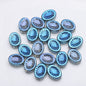 Electroplated Elliptical Flower Glass Beads 10x14mm Kiwi 20pcs 8