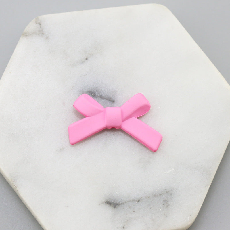 Rubberized Spray Painted Cross Acrylic Beads 34x21mm Matte Mixed Colors 20pcs 11