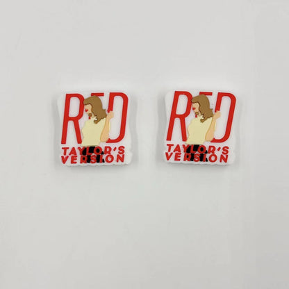 Silicone Focal Beads Taylor Swift Red Lips Vintage Hats 20pcs 10