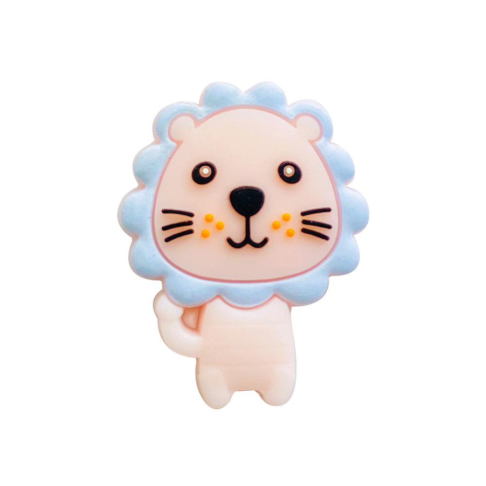 Lion Silicone Focal Beads Wholesale, Pastel Mane Animal Face Design