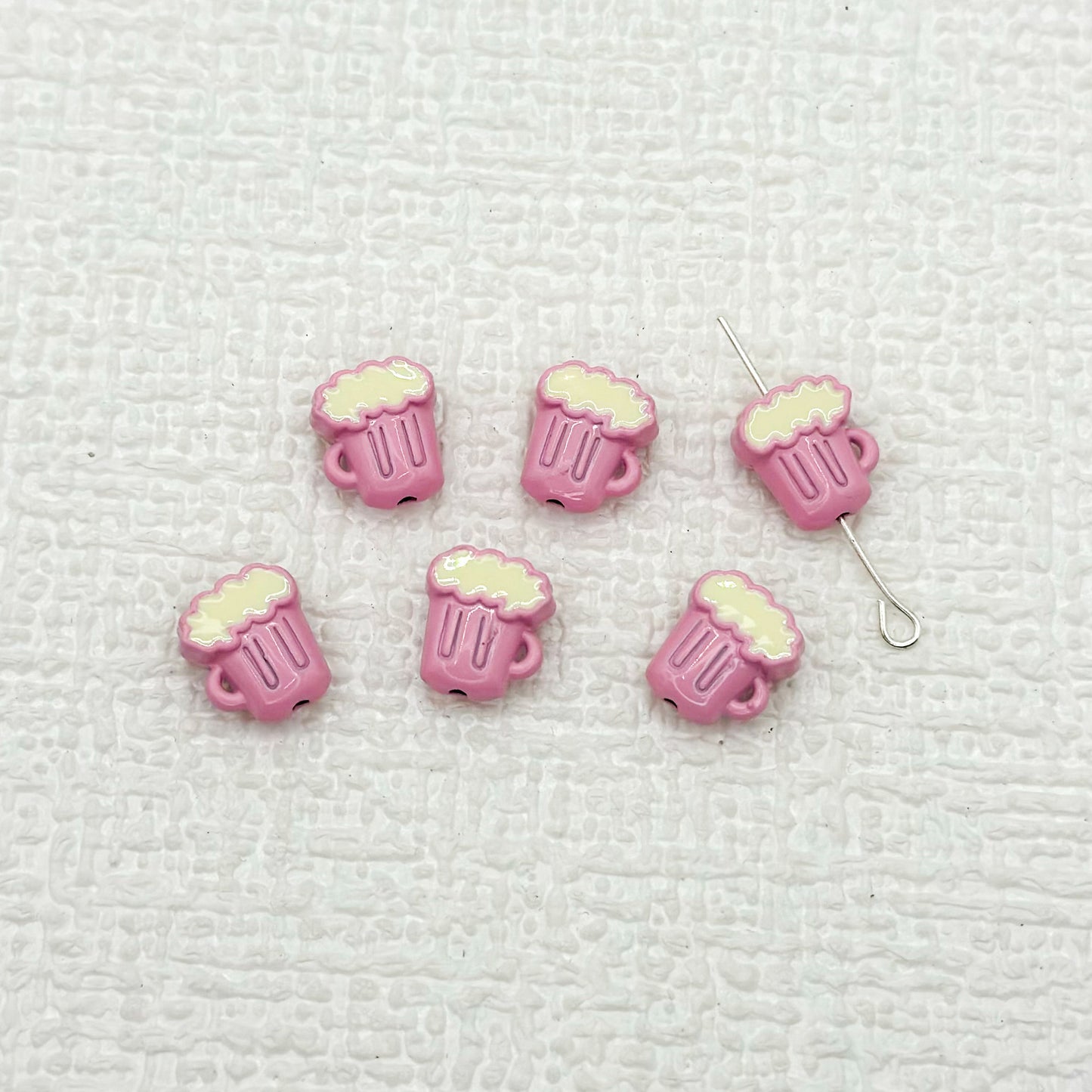 Beer Cup Metal Beads 11mm Hand Painted Enamel Alloy 10pcs 15