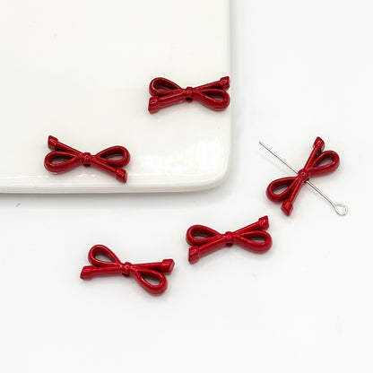 Eight Character Shaped Bow Tie Metal Beads 10*22mm Baking Painted 10pcs 17