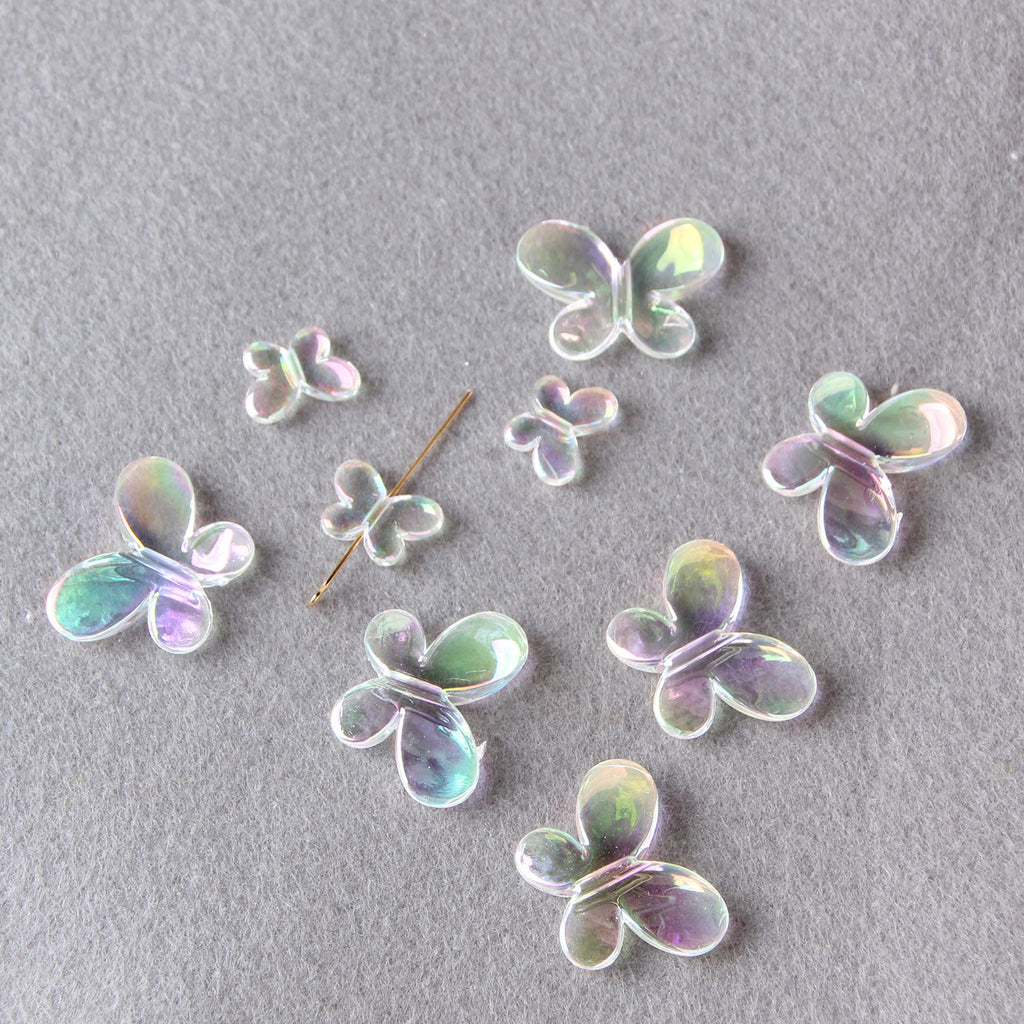 Transparent Butterfly Acrylic Beads 12mm 16.5mm 21.5mm 30mm Smooth 10pcs 3