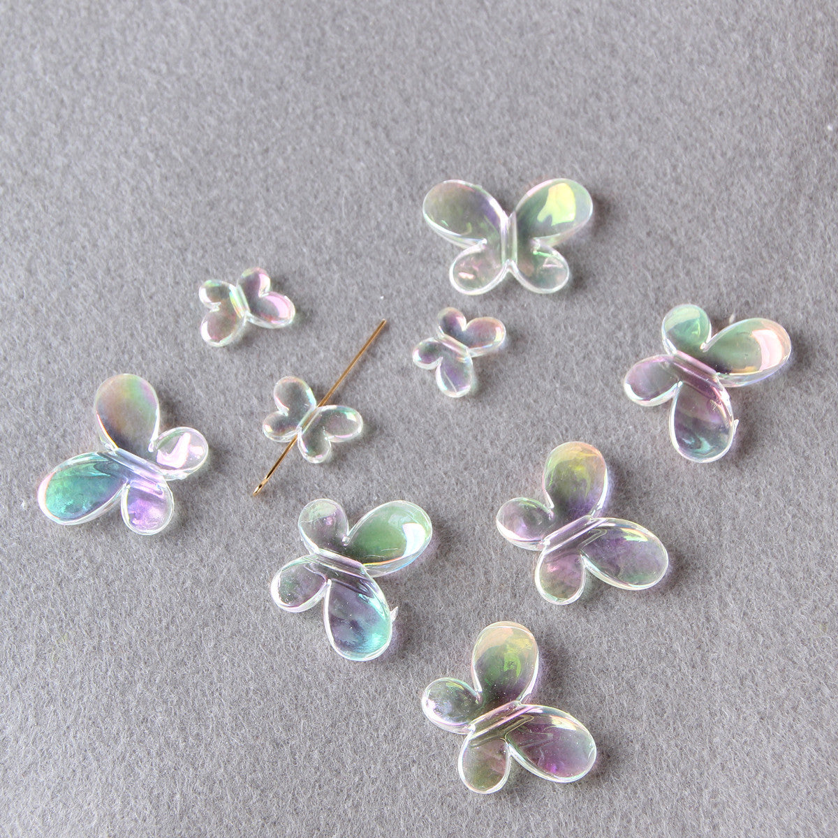 Transparent Butterfly Acrylic Beads 12mm 16.5mm 21.5mm 30mm Smooth 10pcs 3