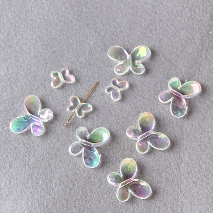 Transparent Butterfly Acrylic Beads 12mm 16.5mm 21.5mm 30mm Smooth 10pcs 3