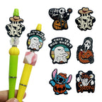Silicone Focal Beads Halloween Ghosts and Pumpkins With Phrases 20pcs