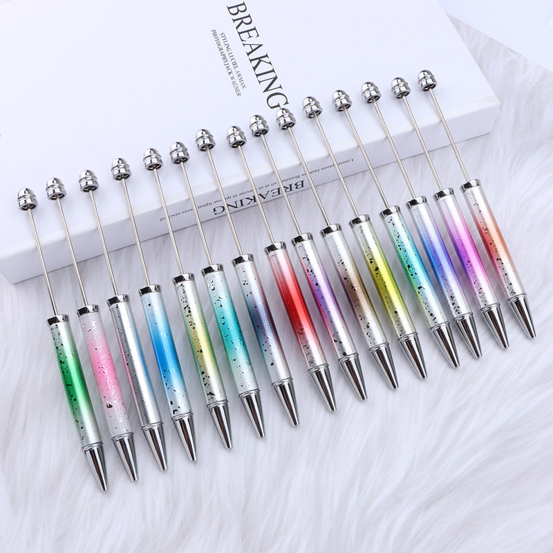 Beadable Ballpoint Pen UV Plating Starry Sky Sequins Gradient Colorful 4