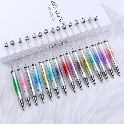 Beadable Ballpoint Pen UV Plating Starry Sky Sequins Gradient Colorful 4