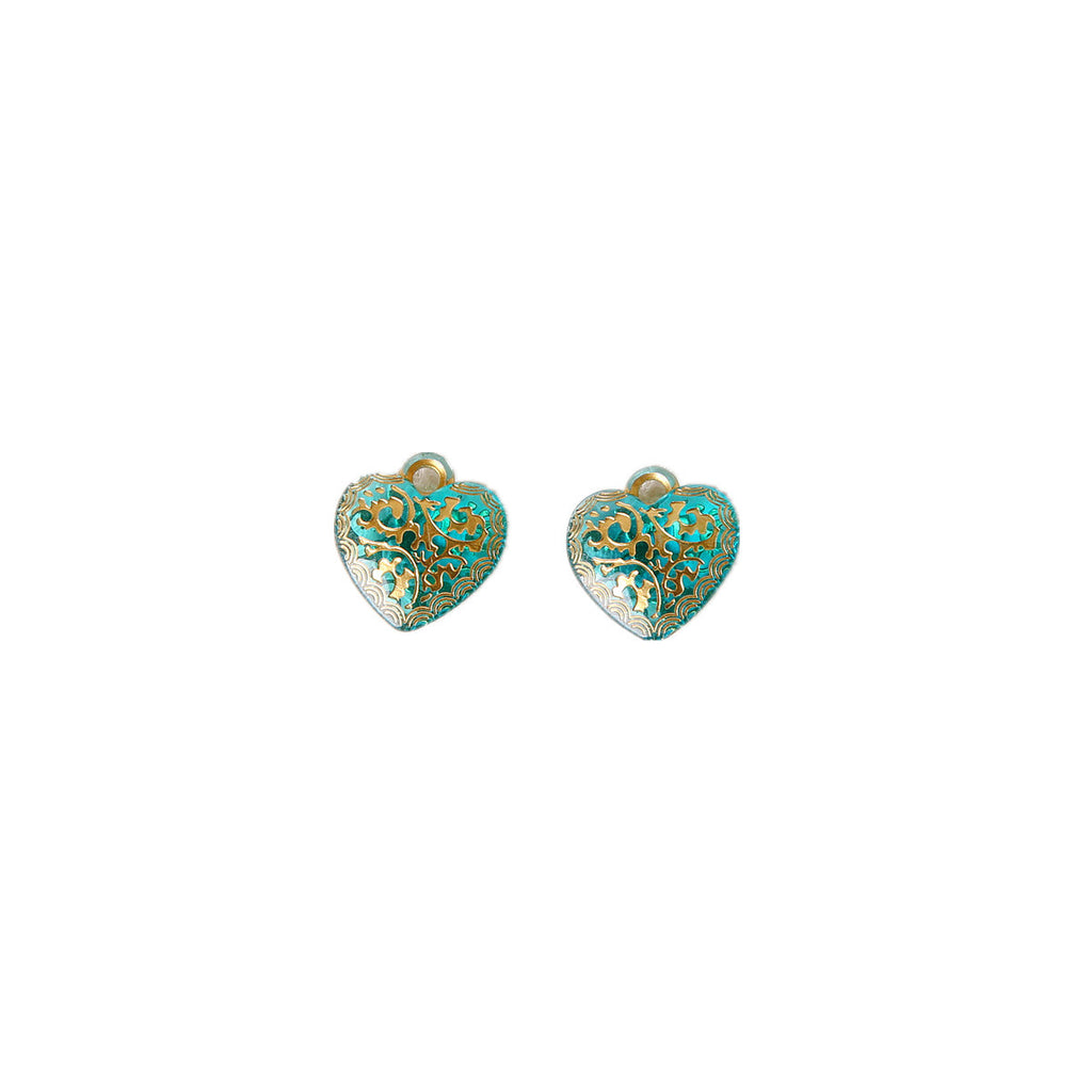 Vintage Transparent Green Gilded Pattern Acrylic Beads 1pc 5