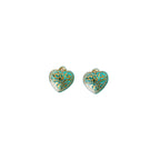 Vintage Transparent Green Gilded Pattern Acrylic Beads 1pc 5