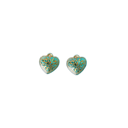 Vintage Transparent Green Gilded Pattern Acrylic Beads 1pc 5