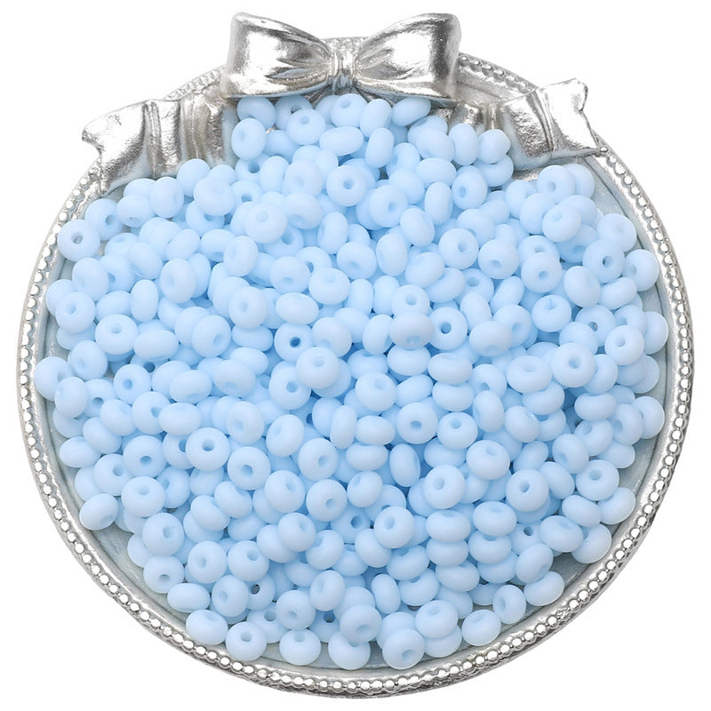 Frosted Abacus Glass Beads 3x6mm Pastel Matte Finish 70pcs 11