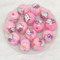 UV Plating Round Acrylic Beads 16mm Hello Kitty Printed 100pcs 5