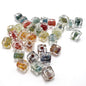 Lampwork Glass Beads Square 9.6x10.6mm Ripple Texture Dyed Core 10pcs 14