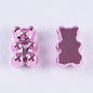 Plating Teddy Bear Acrylic Beads 18mm Metallic Colored 100pcs 10