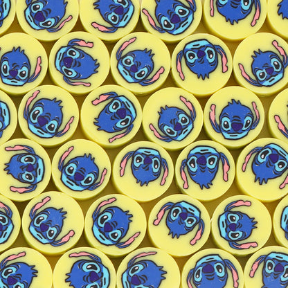 Character Flat Clay Beads 9mm Colorful Anime Designs 100pcs 11