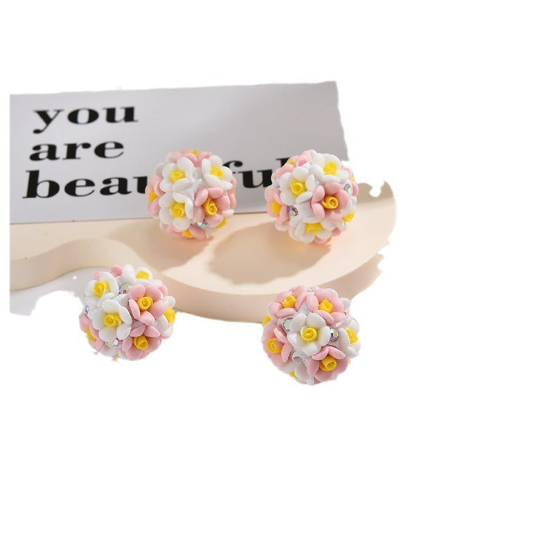 Flower Clay Beads 19mm Multicolor Handmade Polymer 20pcs 5