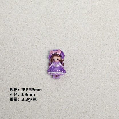 Plating Princess Lolita Series Resin Beads Glossy Pastel Colors 10pcs 11