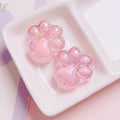 Transparent Cat Claw Acrylic Beads 26mm UV Plating 5pcs 3