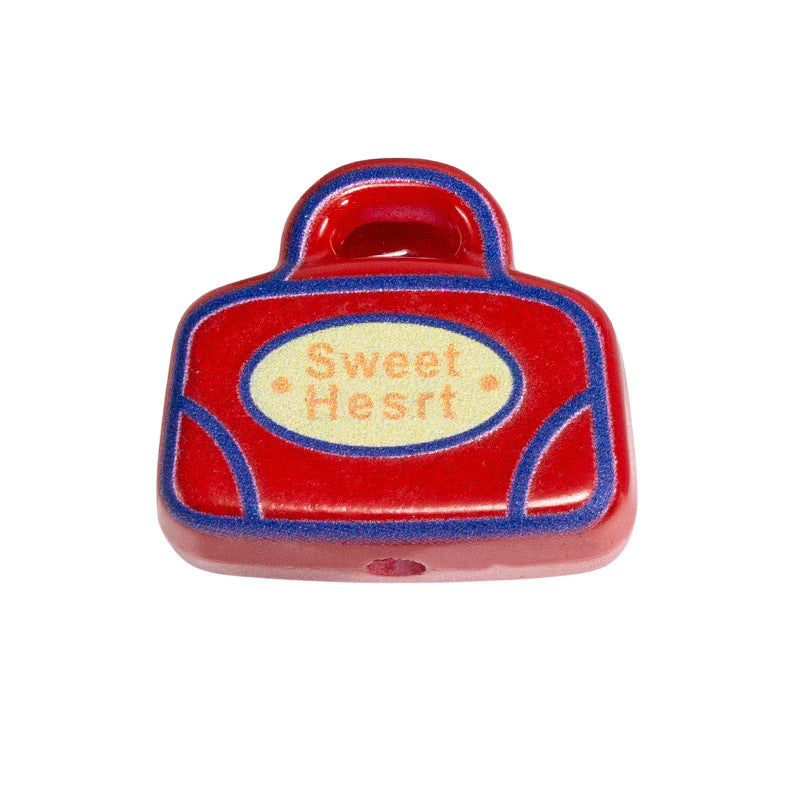 Painted Handbag Acrylic Beads 20/25mm Cartoon Pattern 10pcs 19