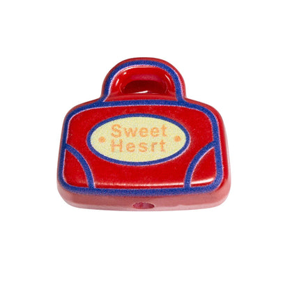 Painted Handbag Acrylic Beads 20/25mm Cartoon Pattern 10pcs 19