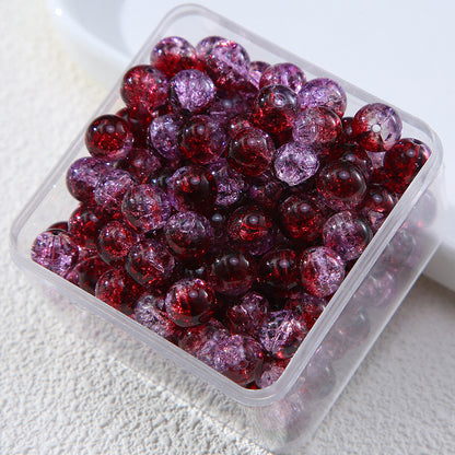 Gradient Crackle Round Glass Beads 10mm Vibrant Mixed Colors 60pcs 18