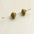 Brass Rhombus Metal Beads 4-9mm Wrinkle Striped 100pcs 2