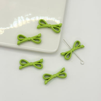 Eight Character Shaped Bow Tie Metal Beads 10*22mm Baking Painted 10pcs 12