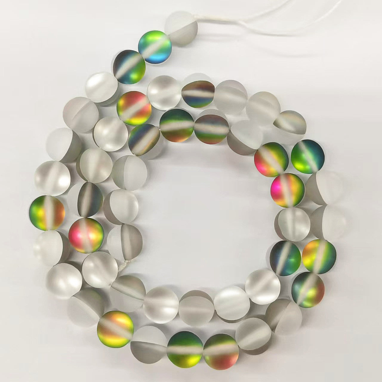 Matte Colorful Iridescent Mermaid Glass Beads 6mm 62pcs 25
