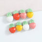 Hand Painted Heart Pineapple Ceramic Beads 15mm Glossy Pastel 10pcs 3