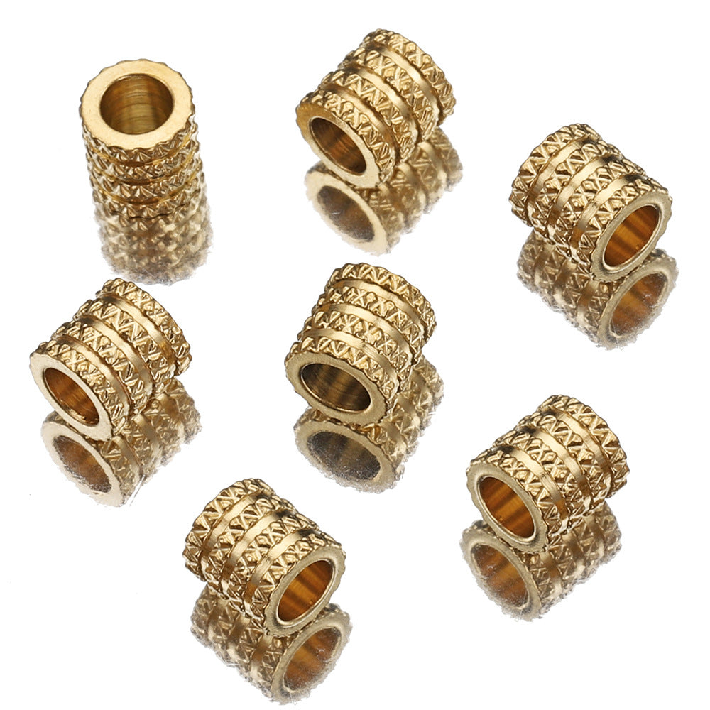 Stainless Steel Tube Metal Beads 5-10mm Four Arcs Reticulated Pattern 20pcs 6