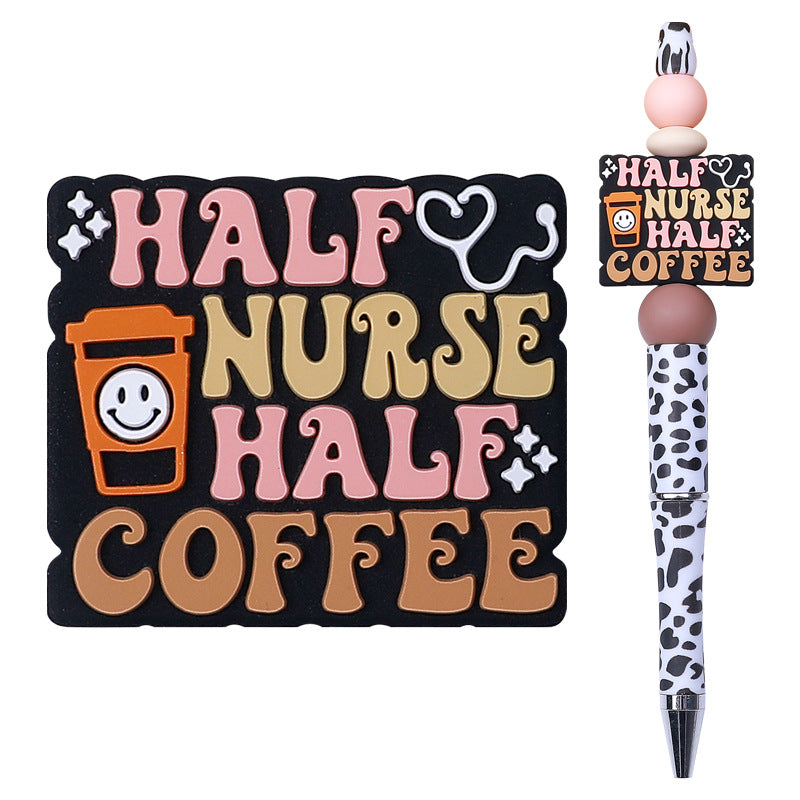 Silicone Focal Beads Coffee Stethoscope Gnome Holding Coffee Cup 1 pcs 5