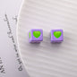 Warm Winter Color Series Heart Acrylic Square Beads 12.5mm 20pcs 14