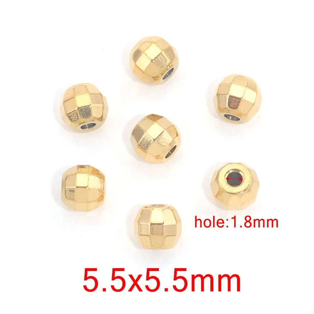 Stainless Steel Faceted Metal Beads 3-6.5mm Mixed Gold and Steel 10pcs 15