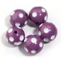 Polka Dot Bubblegum Beads 20mm Colorful Concave Resin Round 10pcs 8