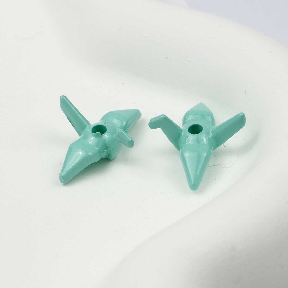 Painted Origami Crane Acrylic Beads 16mm Colorful Glossy 50pcs 9