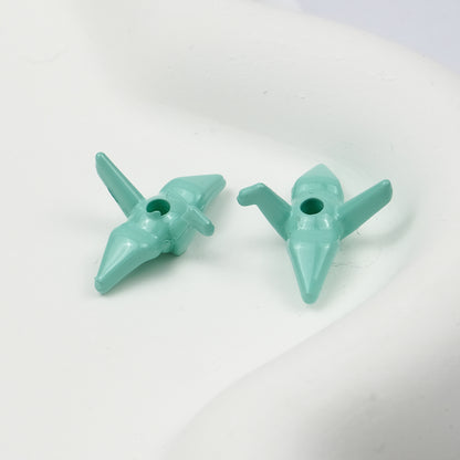 Painted Origami Crane Acrylic Beads 16mm Colorful Glossy 50pcs 9