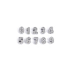 Chunky Number Metal Beads 8mm Rhinestone Embeded 50pcs 5