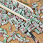 Painted Bamboo Tube Glass Beads 6X12mm Marbled Earth Tone 50pcs 10