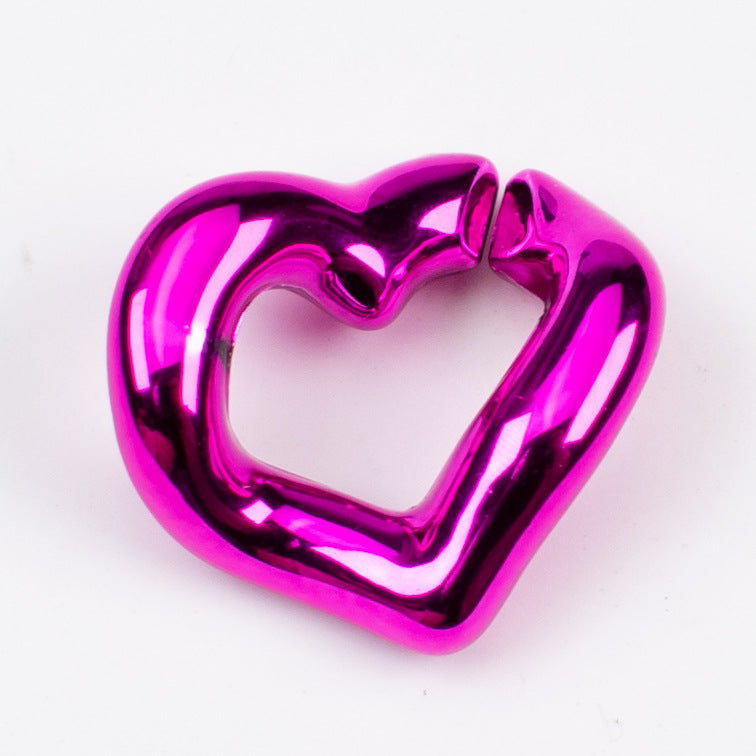 Metallic Heart ABS Plastic Open Chain Links Keychain Hardware 100pcs 10