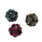Flower Cluster Clay Beads 20mm Glitter Gothic Rose Bubblegum 10pcs 5