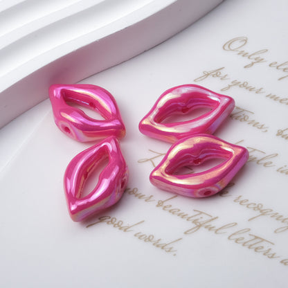 Plating Lip Acrylic Beads 25mm Metallic Glossy Finish 100pcs 4