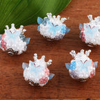Rhinestone Flower Clay Beads 20mm Crown Butterfly Pastel Colors 5pcs 4