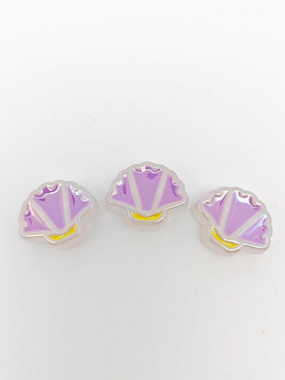 Glow Scallop Acrylic Beads 24mm Pastel Luminescent 50pcs 15