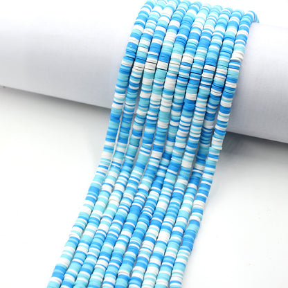 Flat Disc Clay Beads 6mm Colorful Matte Polymer 10strands 29