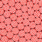 Flat Clay Beads 9mm Red Checkered Pattern Polymer 100pcs