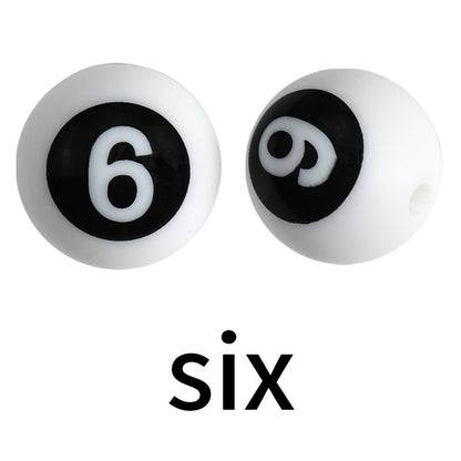 15mm Silicone Letter Beads Number Printed 0 to 9 50pcs 12