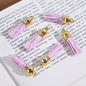 Glitter Mini PU Leather Tassels with Gold Caps 36mm 50pcs 9