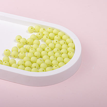 Solid Color Rubberized Round Acrylic Beads 8mm 14