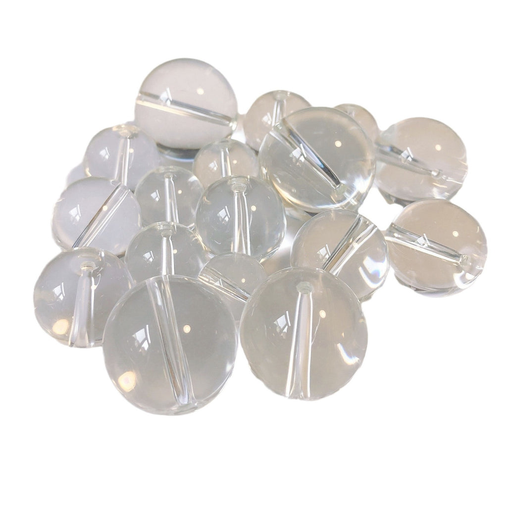 Transparent Round Glass Beads 18-30mm Clear Smooth with Holes 10pcs 4